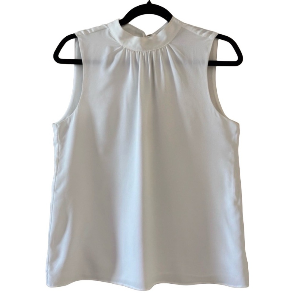 H&M White Sleeveless Mock-Neck Women's Top
